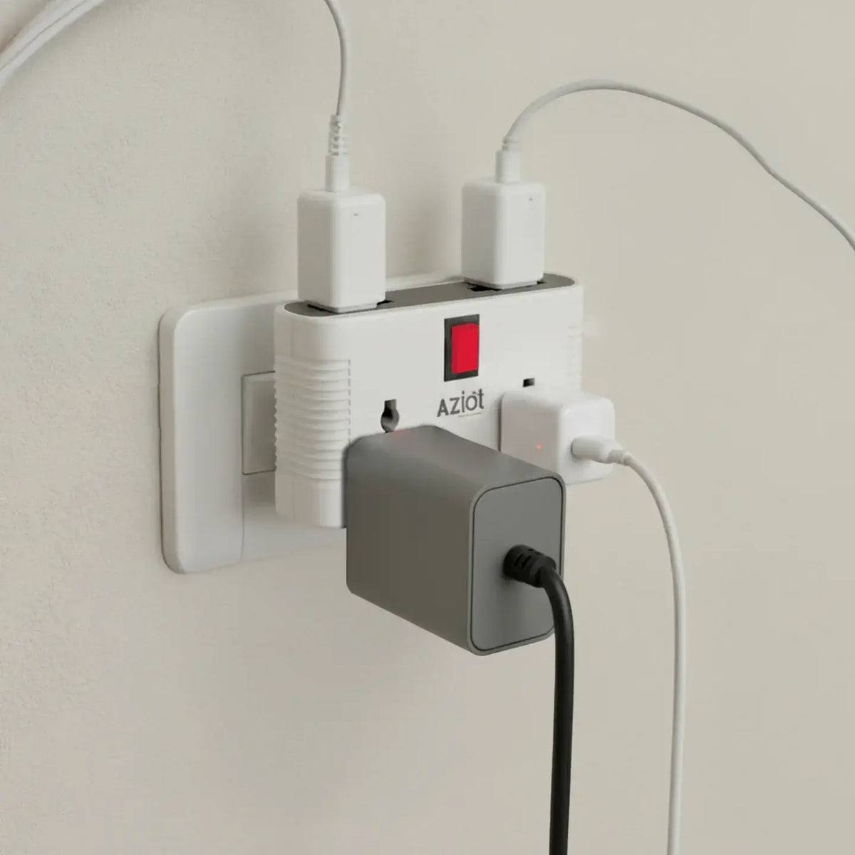 AZIOT Smart 4-Way Multi Plug Adaptor (WiFi + BLE)