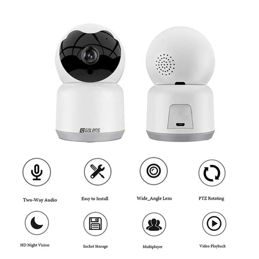 Golens V60 2MP HD 360ยฐ WiFi CCTV Camera Pan/Tilt Night Vision