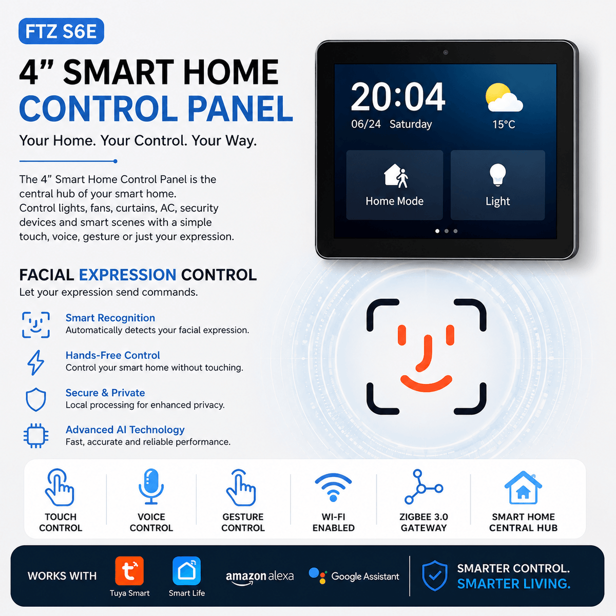 4" OKOS Smart Home Control Panel - Zigbee