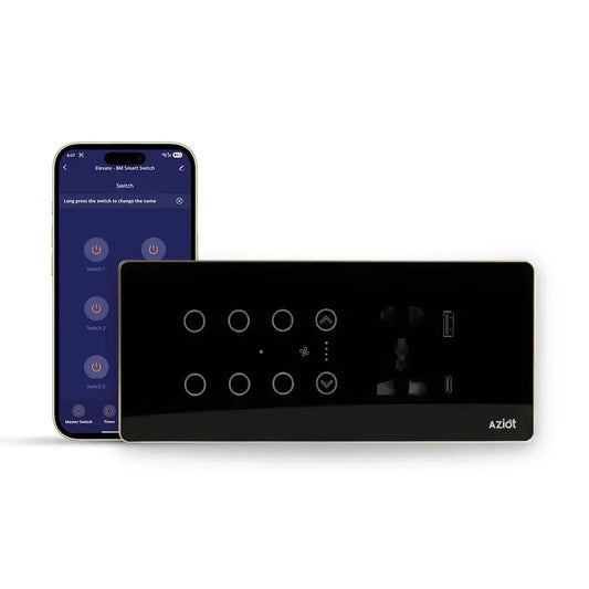 AZIOT Premium Smart Switch Panel 8M - 6SW+Fan+Socket