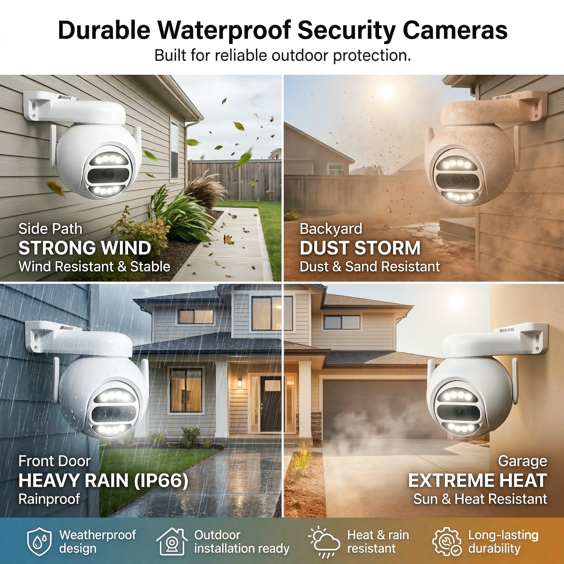 WC05S 5MP Wi-Fi NVR CCTV Kit 4 PTZ Cameras 10.1" Display