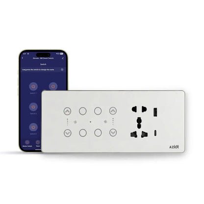 AZIOT Premium Smart Switch Panel 8M 4SW+2Fan+Socket