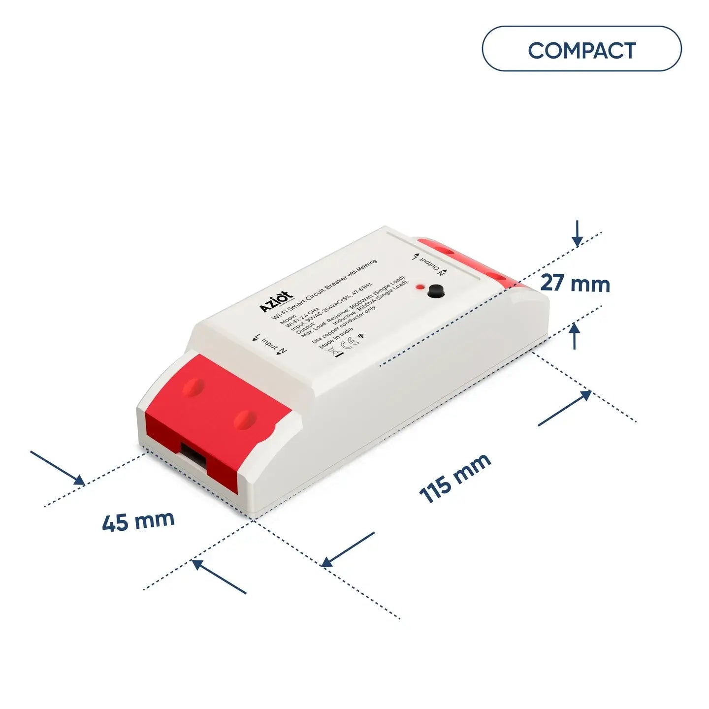 AZIOT Smart Wi-Fi Circuit Breaker 16A with Energy Monitoring