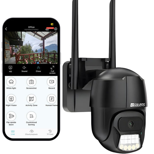Golens WC12K Wi-Fi 3MP CCTV Camera PTZ 2K Home Outdoor Security