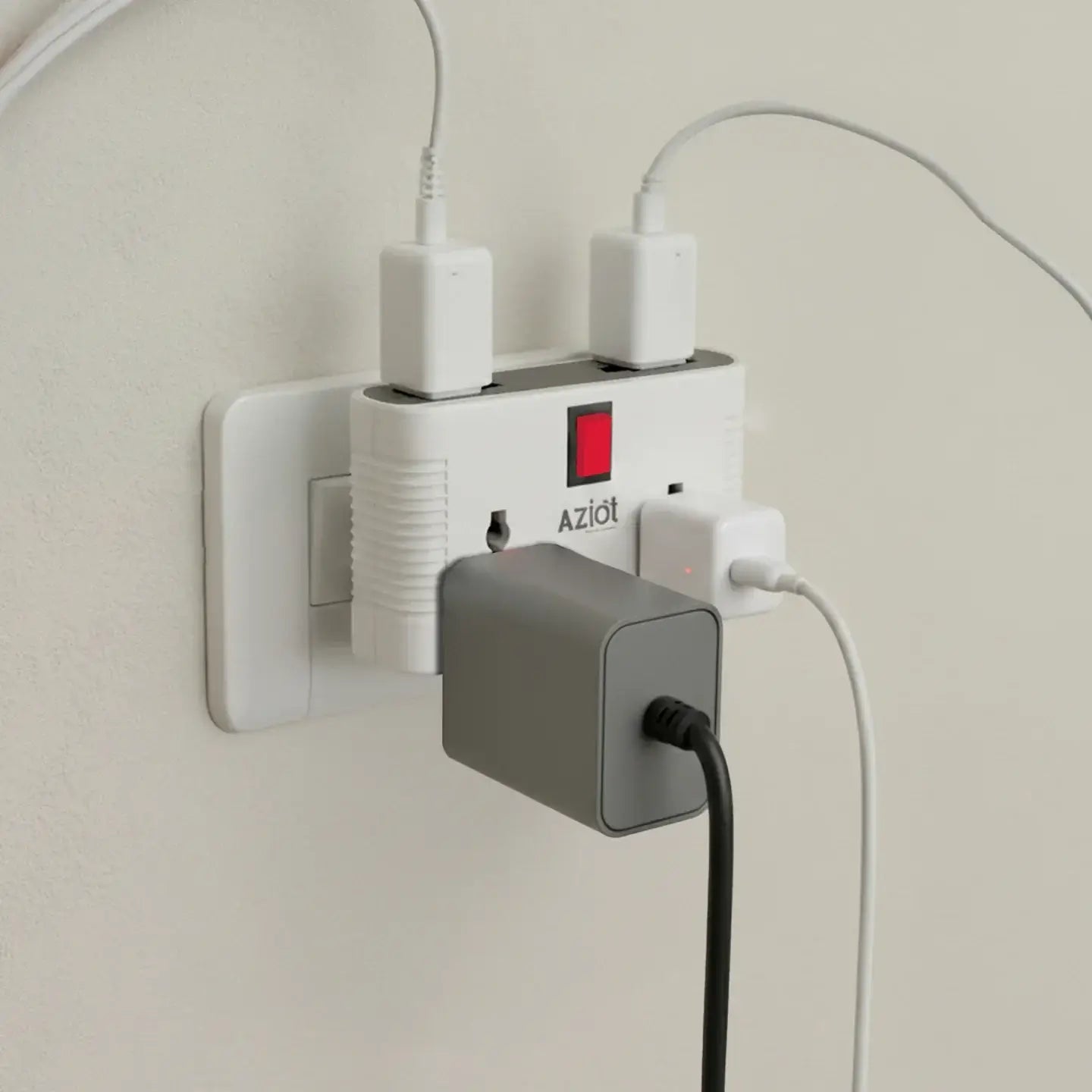 AZIOT Smart 4-Way Multi Plug Adaptor (WiFi + BLE)