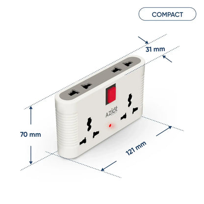 AZIOT Smart 4-Way Multi Plug Adaptor (WiFi + BLE)