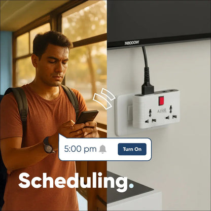 AZIOT Smart 4-Way Multi Plug Adaptor (WiFi + BLE)
