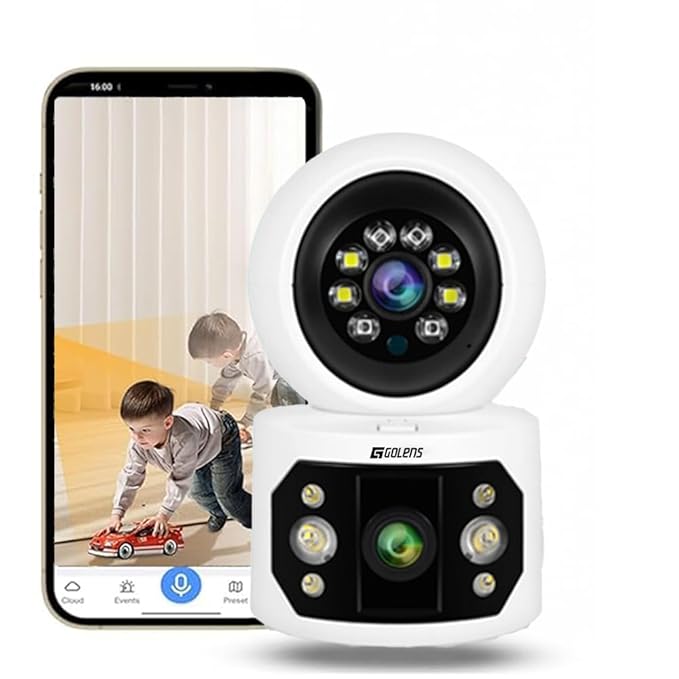 Golens WC07K 3MP+3MP Dual Lens WiFi CCTV Camera Dome PTZ Night Vision