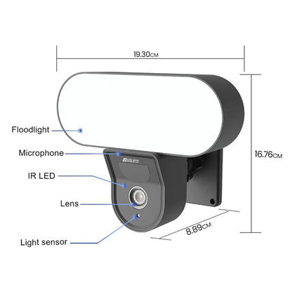 Golens V59 2MP Smart Floodlight IP Camera Wi-Fi PIR Night Vision