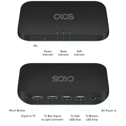 OKOS Smart TV Sync Box with HDMI RGBIC LED Backlight | Wi-Fi