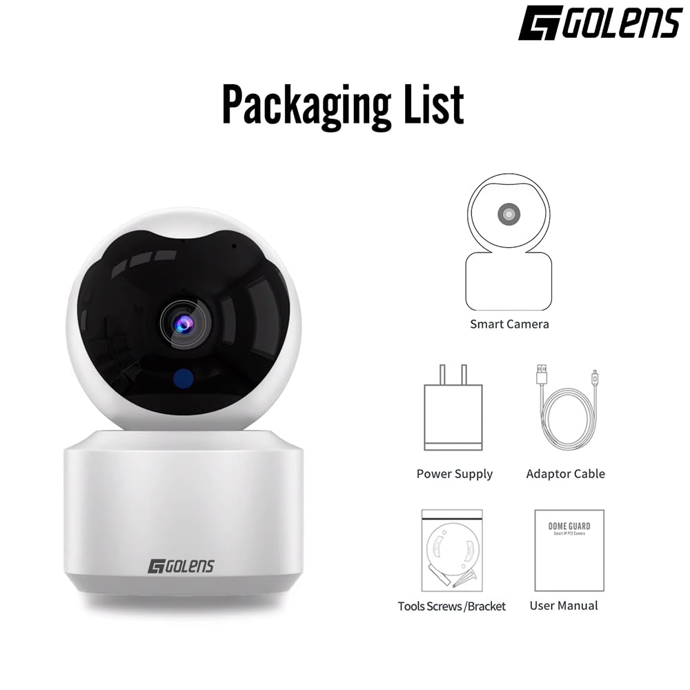 Golens V60 2MP HD 360° WiFi CCTV Camera Pan/Tilt Night Vision