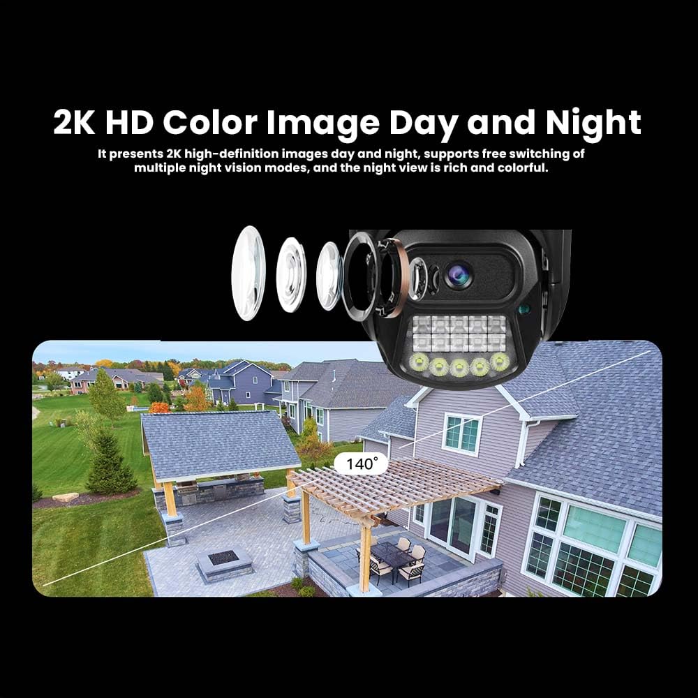Golens WC12K Wi-Fi 3MP CCTV Camera PTZ 2K Home Outdoor Security