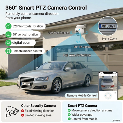WC05S 5MP Wi-Fi NVR CCTV Kit 4 PTZ Cameras 10.1" Display