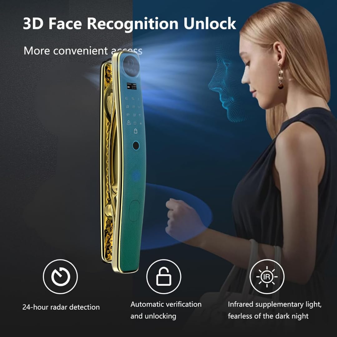 X17 Smart Door Lock 3D Face Recognition Wi-Fi 8-in-1