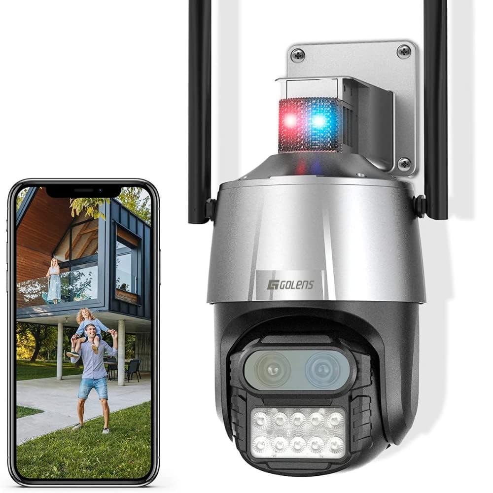 Golens V57 8MP Dual Lens WiFi CCTV Camera Dome PTZ Night Vision