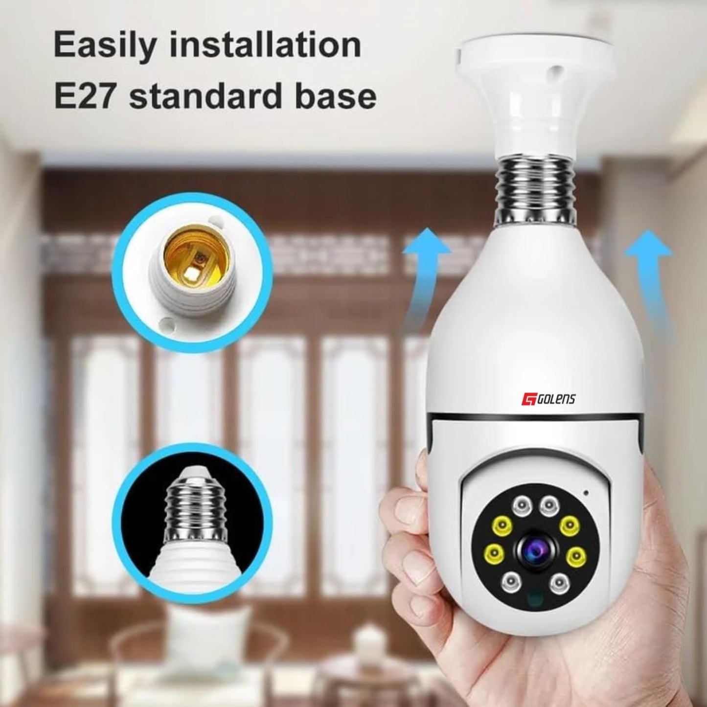 Golens WC10K 3MP WiFi Light Bulb Camera 1080P E27 Dome