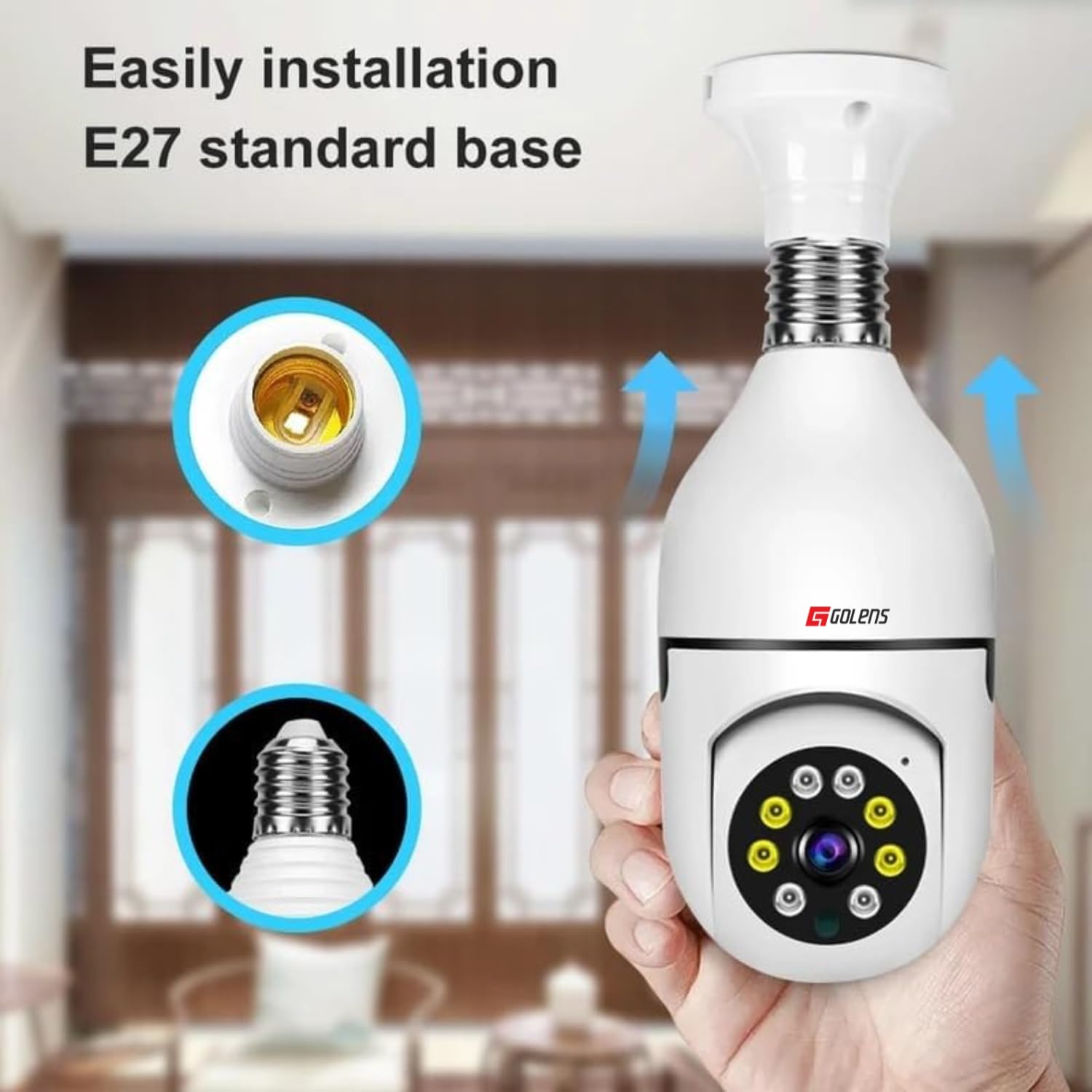 Golens WC10K 3MP WiFi Light Bulb Camera 1080P E27 Dome