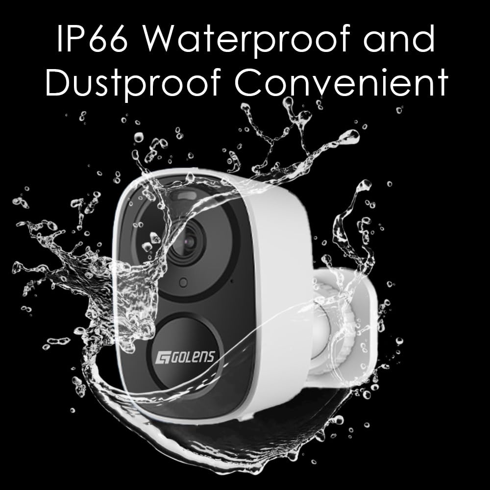 Golens WC09K 2K WiFi CCTV Camera 5000mAh Rechargeable Battery