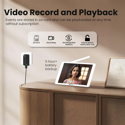 DB1 Wireless Video Intercom System 8" Touch Screen Monitor 1080P Doorbell Camera