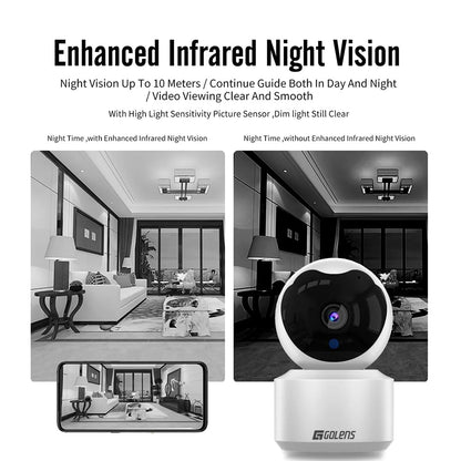 Golens V60 2MP HD 360° WiFi CCTV Camera Pan/Tilt Night Vision
