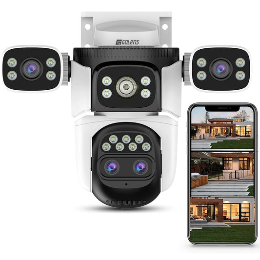 Golens WC22K 4-Lens 360° Panoramic Security Camera 10X Hybrid Zoom