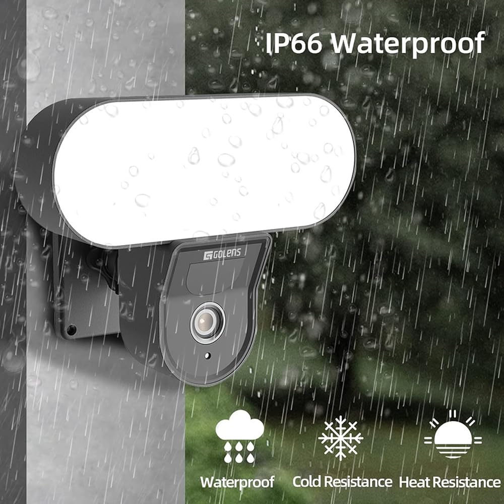 Golens V59 2MP Smart Floodlight IP Camera Wi-Fi PIR Night Vision