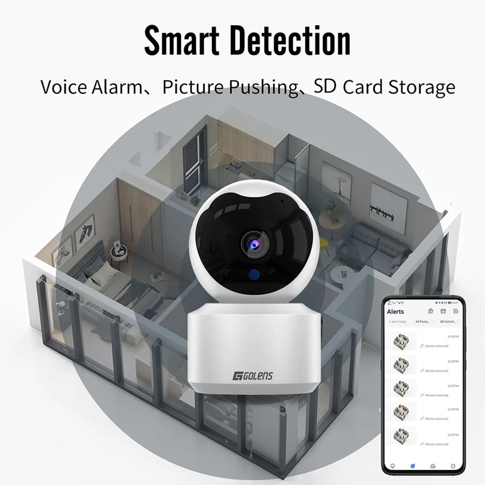 Golens V60 2MP HD 360° WiFi CCTV Camera Pan/Tilt Night Vision