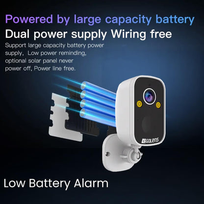 Golens WC09K 2K WiFi CCTV Camera 5000mAh Rechargeable Battery