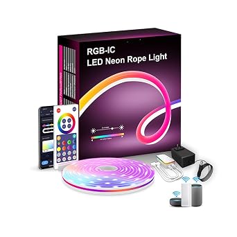 OKOS Smart RGBIC LED Neon Rope Light – 5 Metres | Wi-Fi App & Voice Control