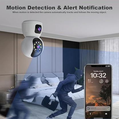 Golens WC07K 3MP+3MP Dual Lens WiFi CCTV Camera Dome PTZ Night Vision