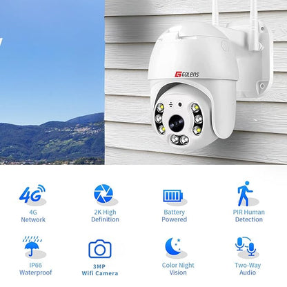 WC13K 3MP WiFi CCTV Camera Dome PTZ Night Vision