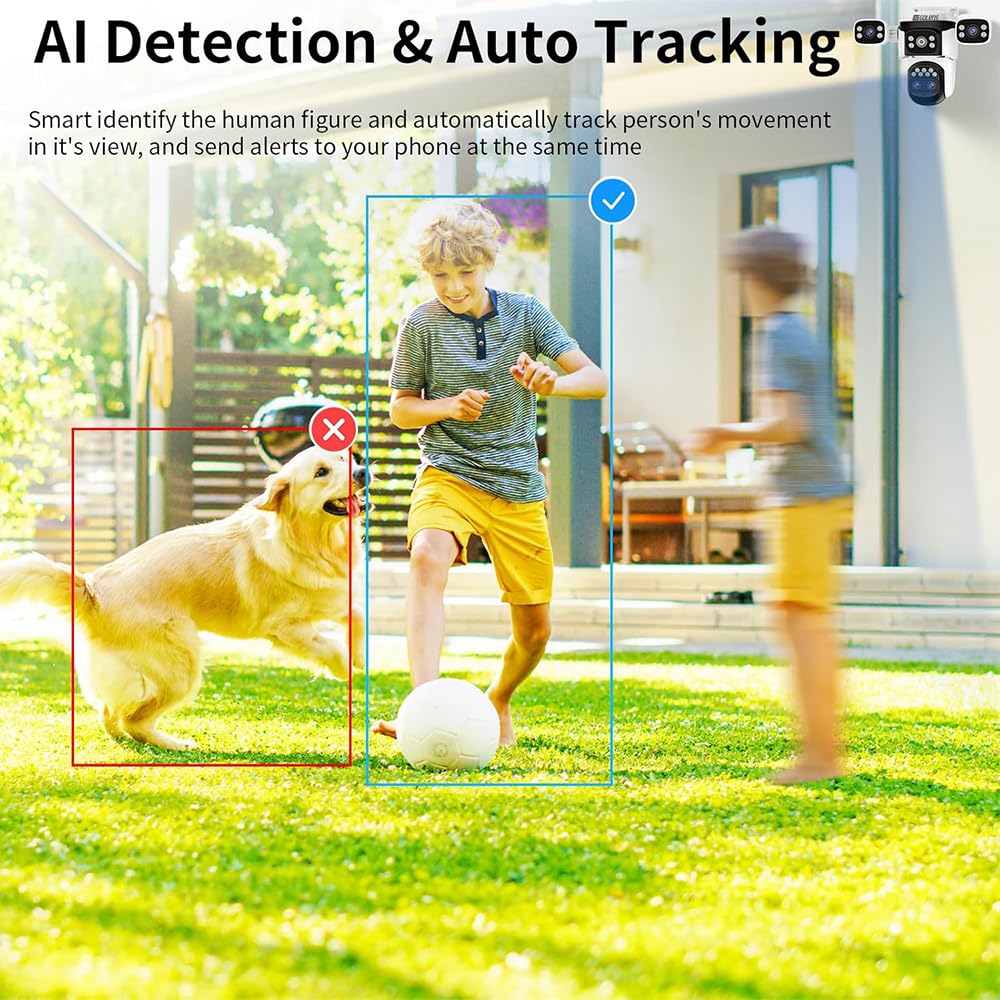Golens WC22K 4-Lens 360° Panoramic Security Camera 10X Hybrid Zoom
