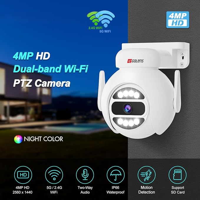 WC03SW 4MP QHD WiFi CCTV Camera Dome PTZ Night Vision