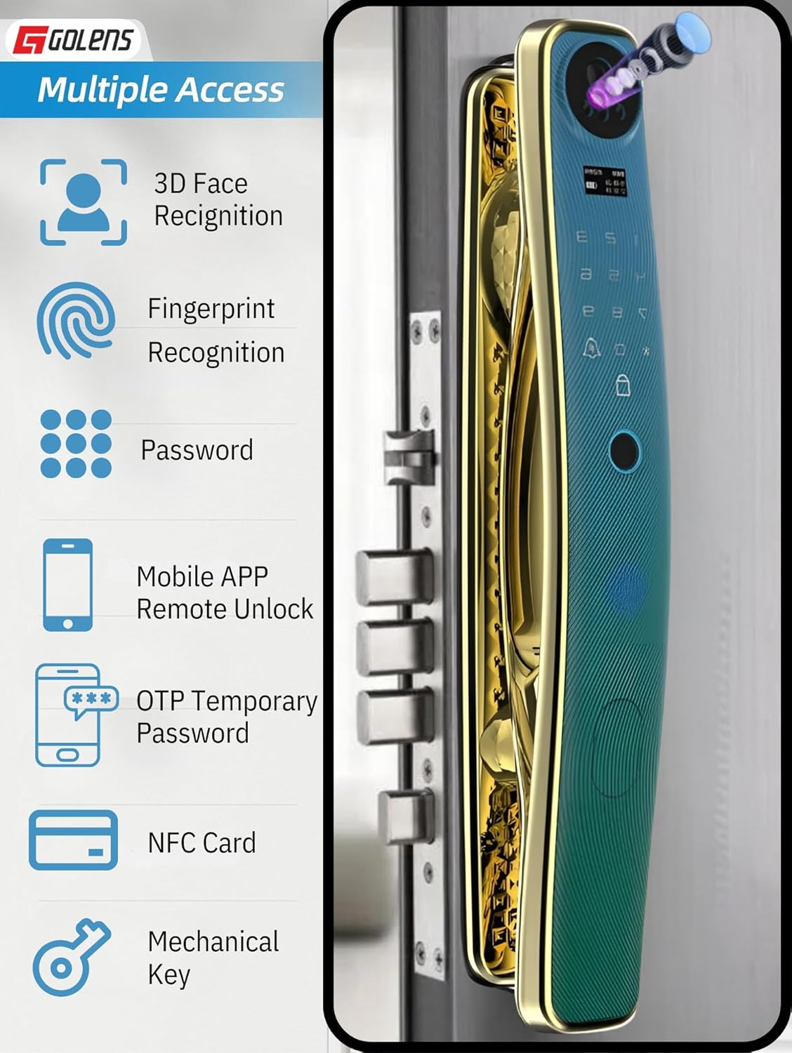 X17 Smart Door Lock 3D Face Recognition Wi-Fi 8-in-1