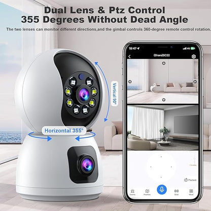 Golens WC07K 3MP+3MP Dual Lens WiFi CCTV Camera Dome PTZ Night Vision