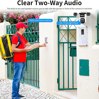 Golens WC22K 4-Lens 360° Panoramic Security Camera 10X Hybrid Zoom