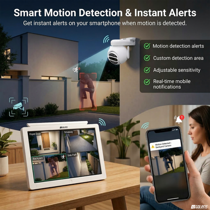 WC05S 5MP Wi-Fi NVR CCTV Kit 4 PTZ Cameras 10.1" Display