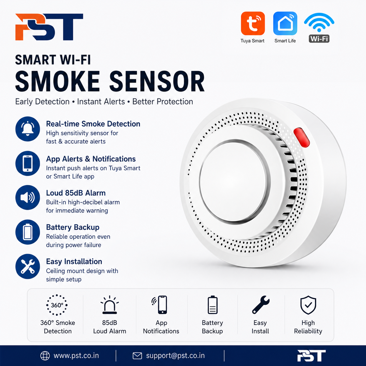 PST Wi-Fi Smoke Detector