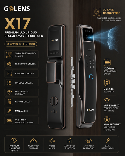 GOLENS X17 Premium Smart Door Lock