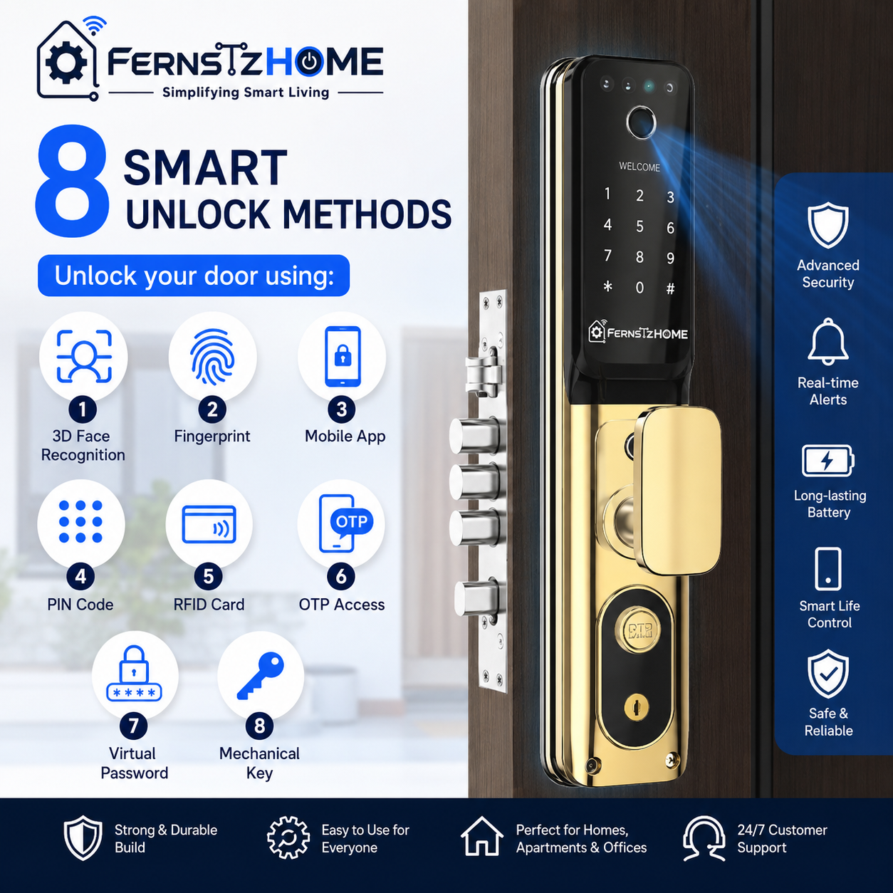 GOLENS X17 Premium Smart Door Lock