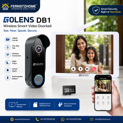 GOLENS DB1 Wireless Smart Video Doorbell