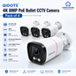 QIDOTS 4K 8MP PoE Bullet CCTV Camera – Pack of 4