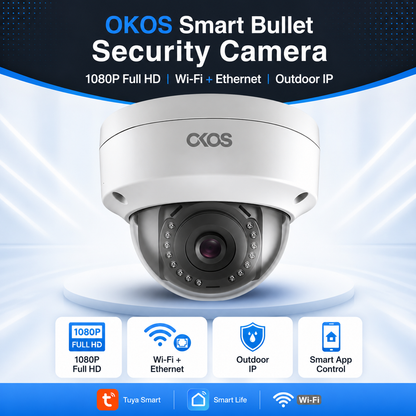 OKOS Smart Dome Security Camera | 1080P Full HD | Wi-Fi | Pan & Tilt