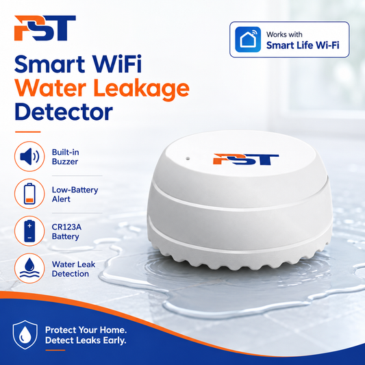 PST Smart WiFi Water Leakage Detector with Built-In Alarm