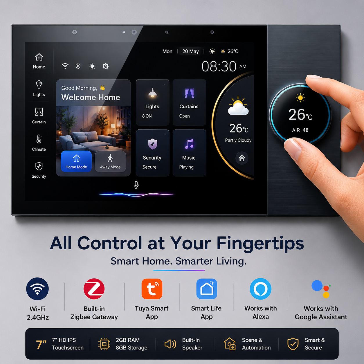 LEDGEBIT 7 " Smart Home Control Panel - Zigbee