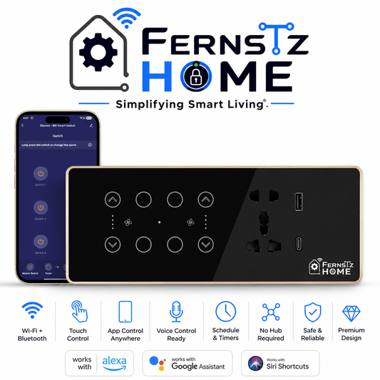 AZIOT Premium Smart Switch Panel 8M 4SW+2Fan+Socket