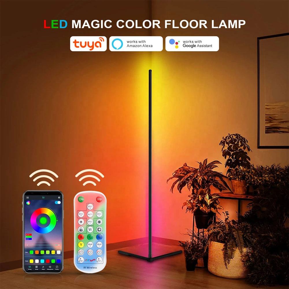 PST-QJD-01 Smart Wi-Fi & BT RGB Magic Colour Corner Floor Lamp – 1.2 m