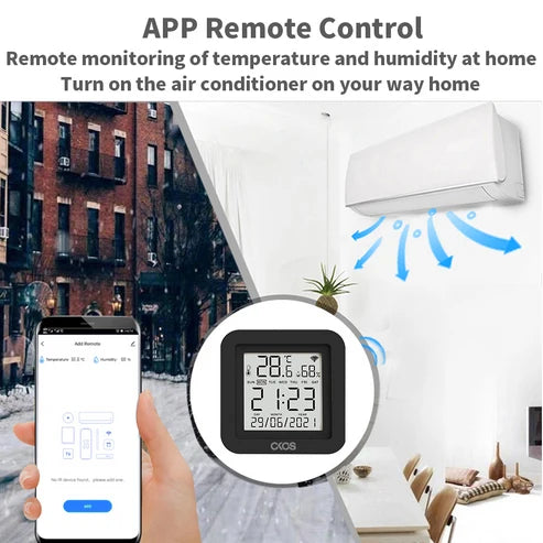 OKOS Smart IR Remote with Display | Wi-Fi IR Blaster | Temperature & Humidity Sensor | Smart Life App | Alexa & Google Assistant