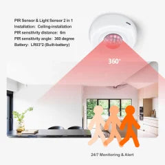 PST Wi-Fi Ceiling Motion & Light Sensor – 360° PIR, 6m Range