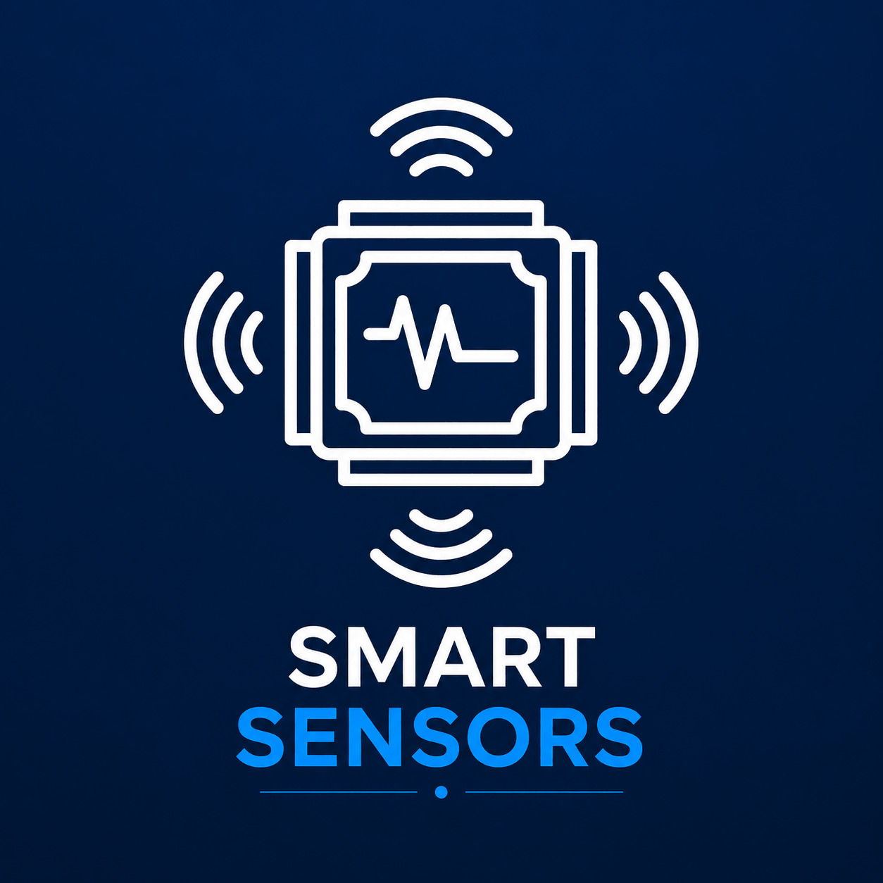 Smart Sensors WiFi sensor icon on navy background – motion and environment sensing – FERNSTZHOME India